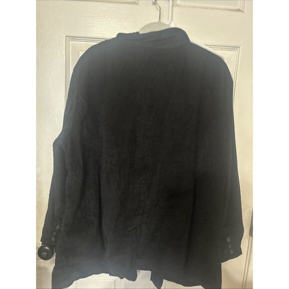 Denim & Co. Ladies Plus Size 2X Black Corduroy Button Up Jacket Blazer - Picture 3 of 3